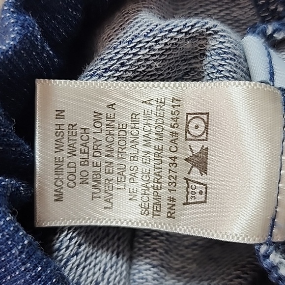 Cloth & Stone Long Sleeve Scoop Neck Blue Sweatshirt Chambray Waist Drawstring S - Picture 9 of 9